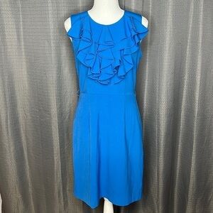SOHO APPAREL LTD FITTED BLUE DRESS WITH RUFFLES SIZE 4P